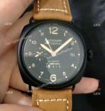 Copy Radiomir 10 Days GMT Panerai Watch - Black Case Orange Arabic